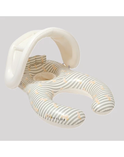Sunnylife - Float Together Baby Seat Duck - Sage Stripe