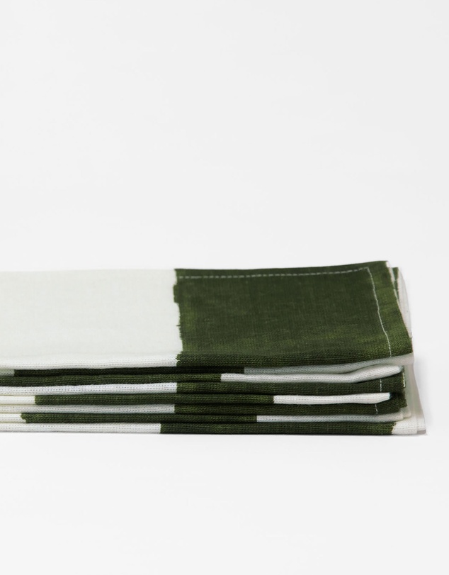 Aura Home - Riviera Stripe Cotton Linen Napkins - Set of 4
