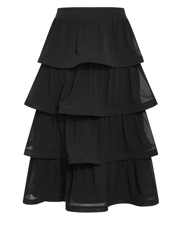 City Chic - Plus size Bianka Tiered Skirt - black