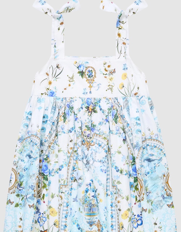 Camilla - Tie Strap Maxi Dress With Pintucks - Kids-Teens
