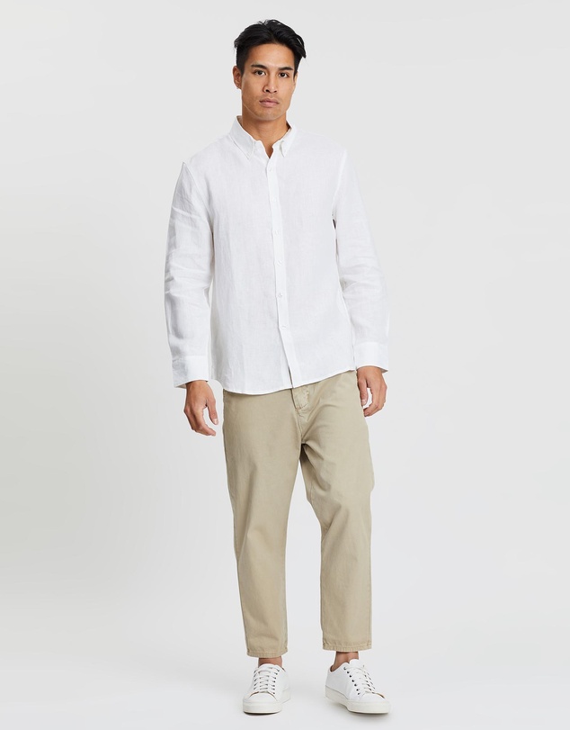The Rocks Push - The Rocks Push Linen Shirt Men White
