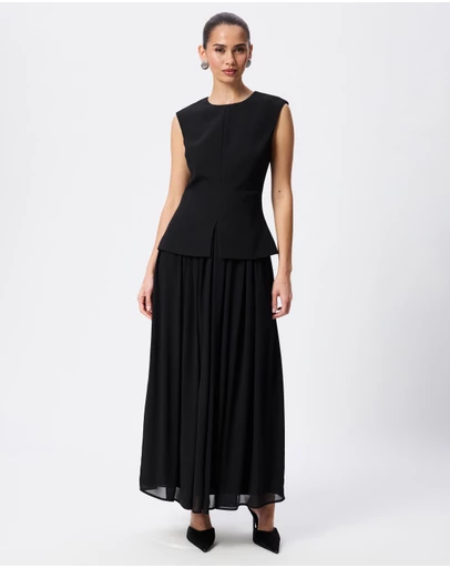 Tussah - Philippa Sleeveless Sheer Skirt Maxi Dress