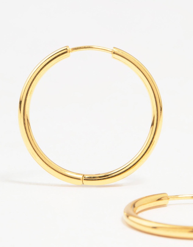 Lovisa - Gold Plated Surgical Steel Polished Hoop Earrings