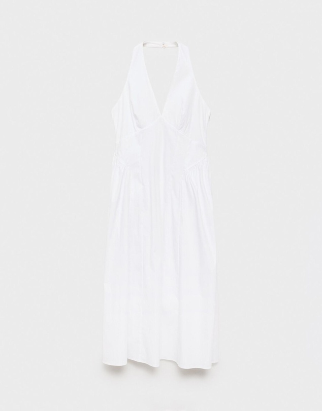 M.N.G - Valenti Halter Neck Cotton Midi-Dress