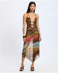 Jaded London - Mesh Wooden Trim Dress