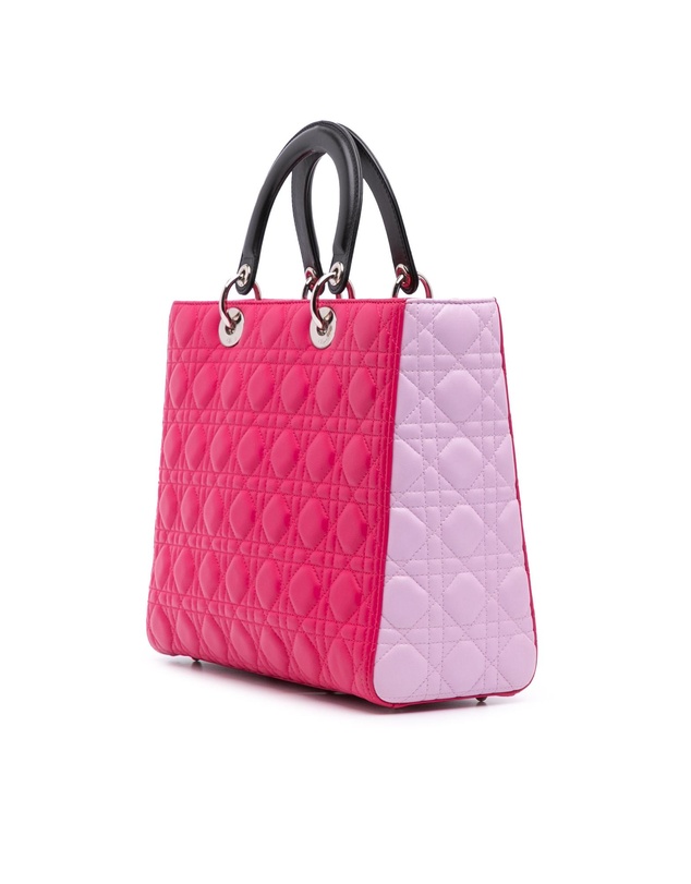 Pre-Loved by Azura Reborn - Pre-Loved Large Tricolor Lambskin Cannage Lady Dior