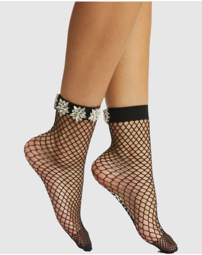 High Heel Jungle - Crystal Couture Fishnet Socks