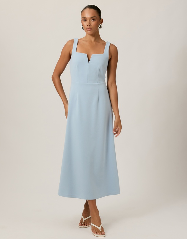Tussah - Monique Crepe Square Neck Midi Dress