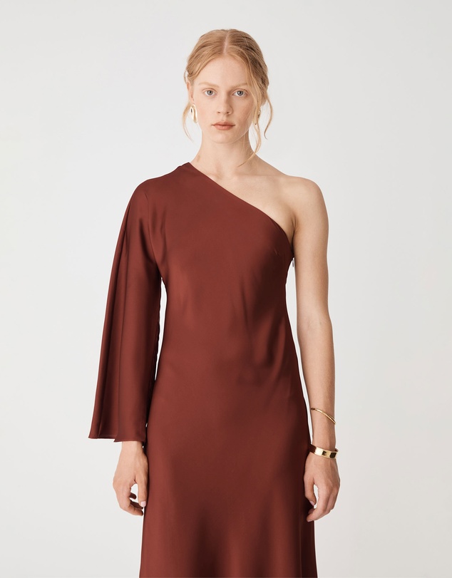 Forcast - Cleo One Shoulder Satin Dress