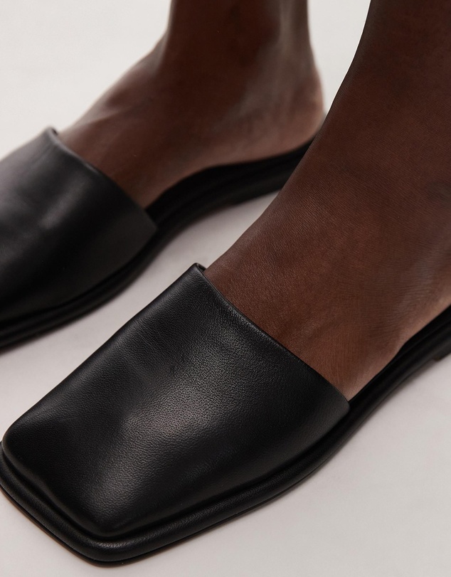 TOPSHOP - Almina Real Leather Square Toe Mules