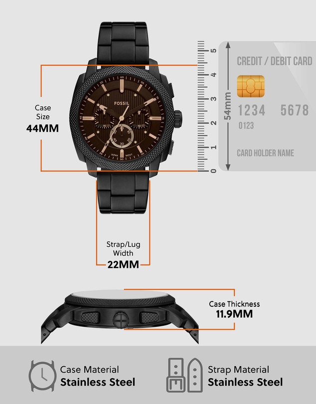 Fossil - Machine Black Chronograph Watch