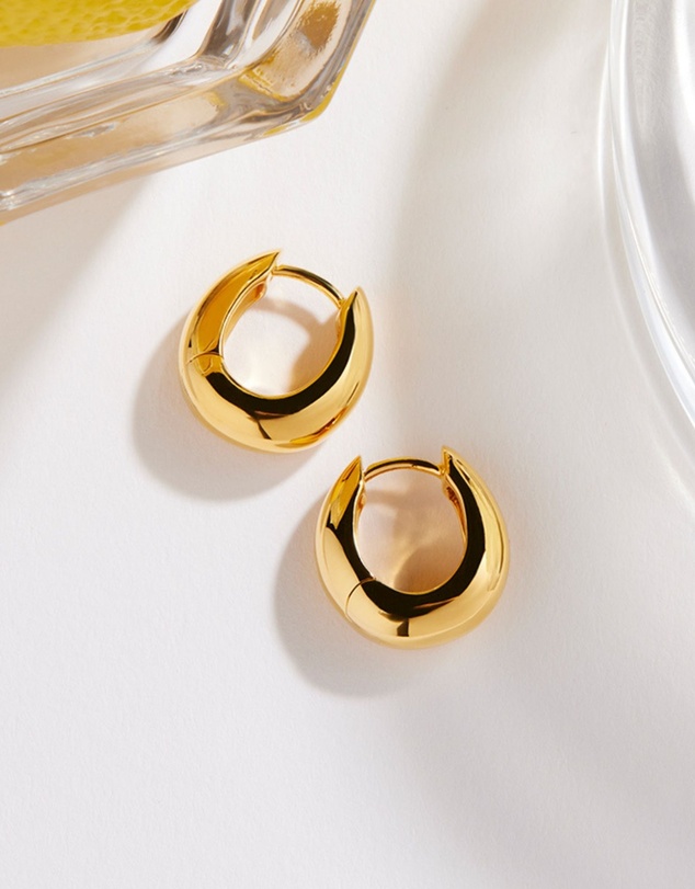 Najo - Arco Yellow Gold Huggie Earrings