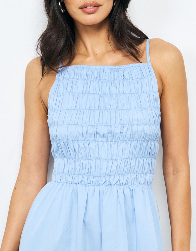 AERE - Mireya Cotton Shirred Midi Dress