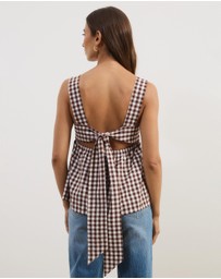 Atmos&Here - Billie Self Tie Gingham Top