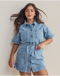 All About Eve - Sunny Denim Dress Light Blue