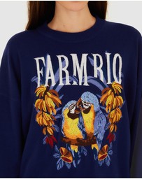 Farm Rio - Love Birds Embroidery Sweater