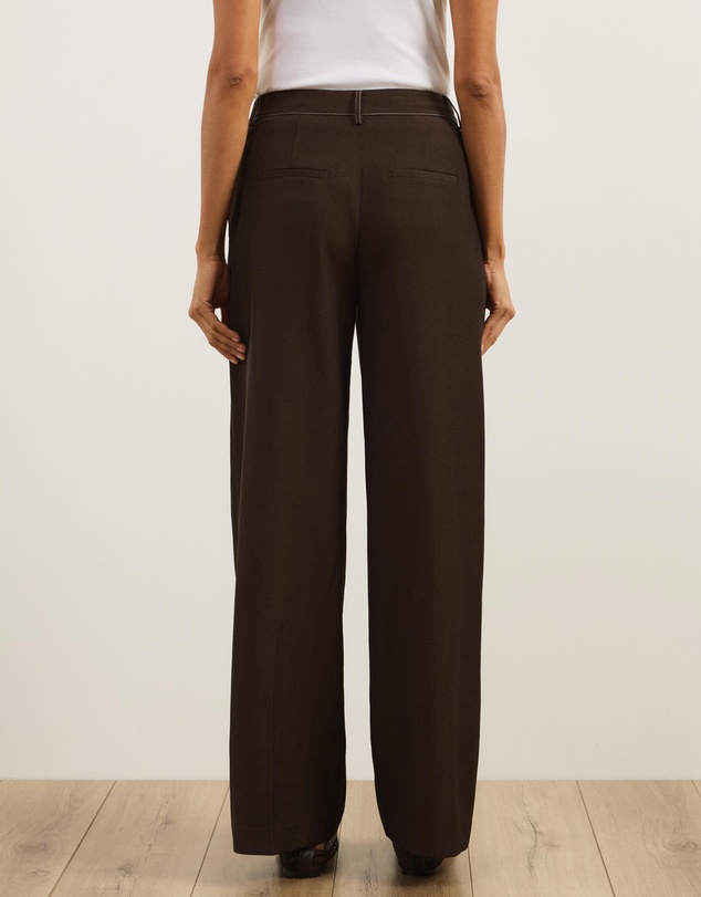 Atmos&Here - Mia Contrast Stitch Tailored Pants