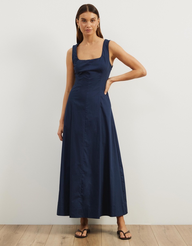 Atmos&Here - Ivy Square Neck Cotton Maxi Dress