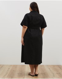 Atmos&Here Curvy - Amy Cotton Drill Midi Shirt Dress