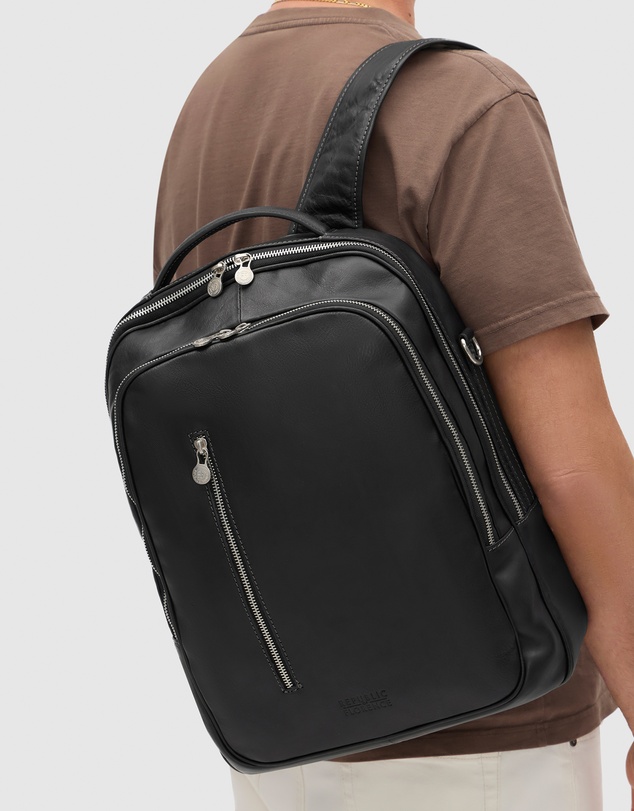 Republic of Florence - The Belfast Matt Black Laptop Backpack