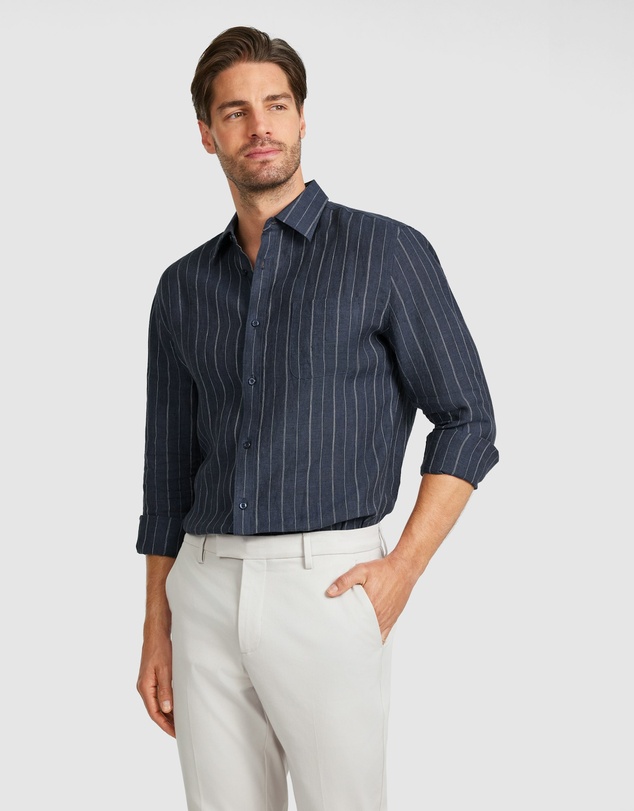 Tarocash - Hamilton Linen Stripe Shirt