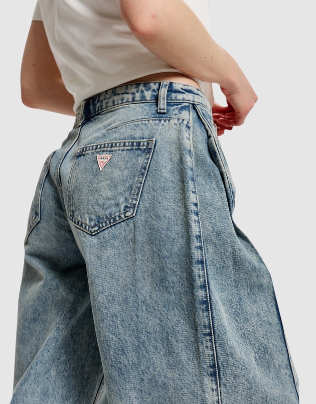 GUESS Originals - GUESS Originals Mid Rise Side Pleat Wide Leg Jeans