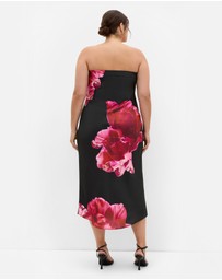 City Chic - Plus size Amari Fleur Print Slip Dress - black