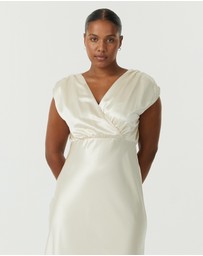 Third Form - Satin Cross Over Gather Dress