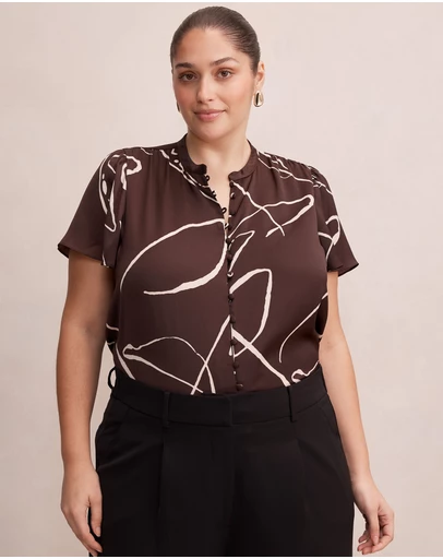 Forever New Curve - Brodie Curve Flutter Blouse