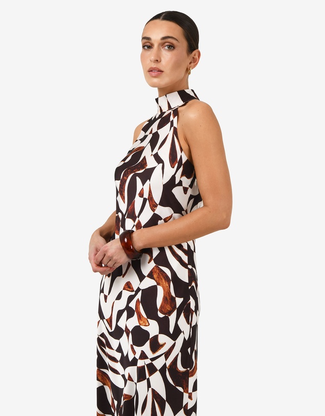 Forcast - Hazel Printed Halter Dress
