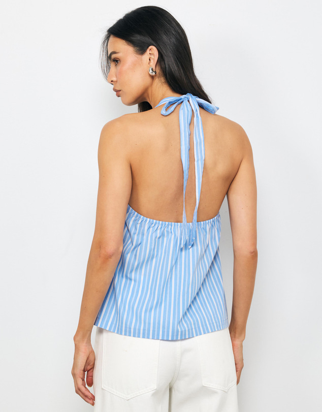 AERE - Lottie Stripe V-Neck Top