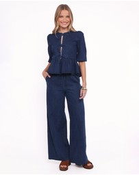Petal & Pup - Declan Chambray Pant - Mid Dark