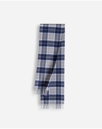 Ozwear Connection Uggs - 100% Wool Scarf Navy Ivory Check