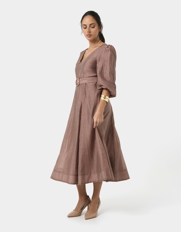 Forcast - Marlie Puff Sleeve Midi Dress