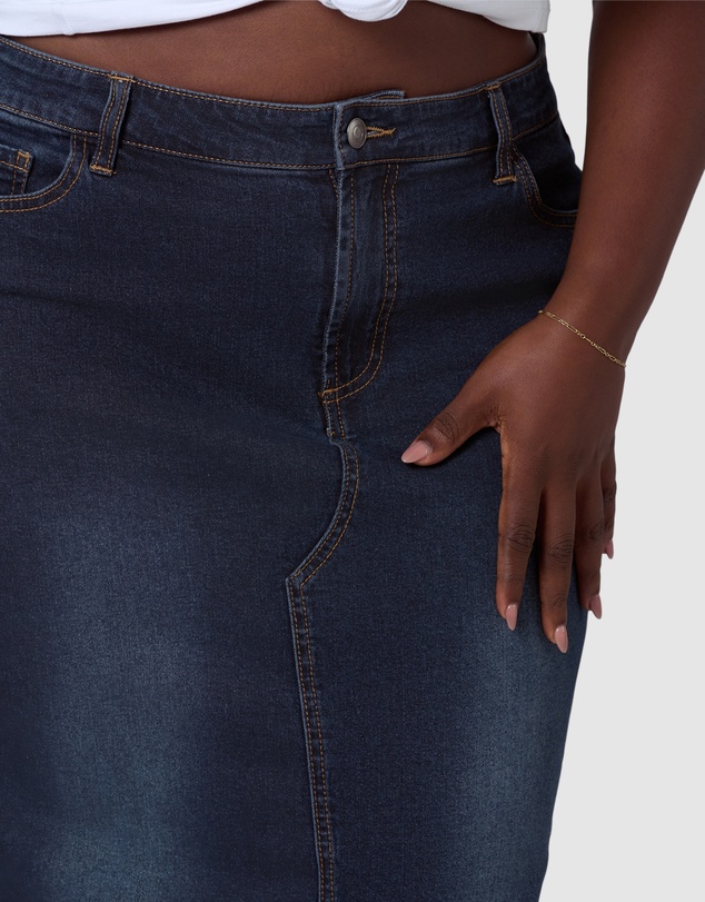 Indigo Tonic - Raven Denim Midi Skirt