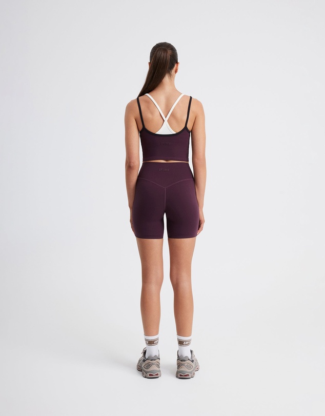 Upstate - Air Sculpt Strappy Layered Tank - Merlot