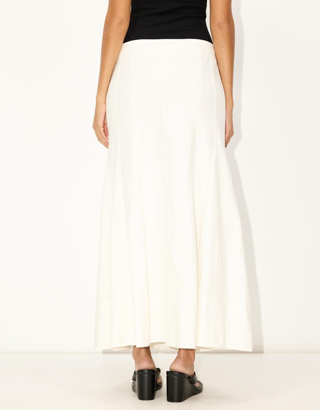 Dazie - Driftwood Fluted Linen Blend Maxi Skirt
