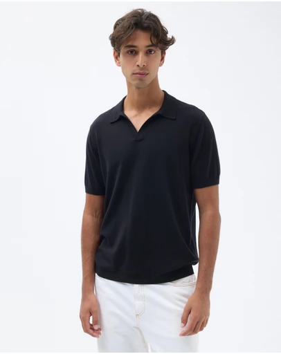 AERE - Cotton Cashmere Blend Relaxed Polo