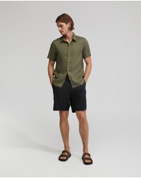 Oxford - Rocco Zip Front Linen Blend Shorts