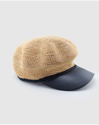 Miz Casa and Co - Elisse Foldable Raffia Weave Bakerboy Hat