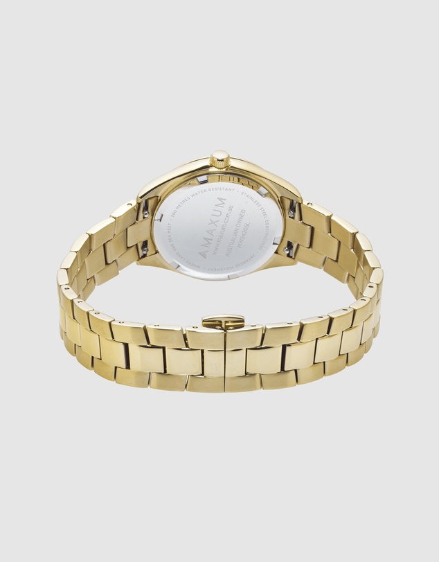 Maxum - Sydney - White Dial, Gold Tone Case & Bracelet