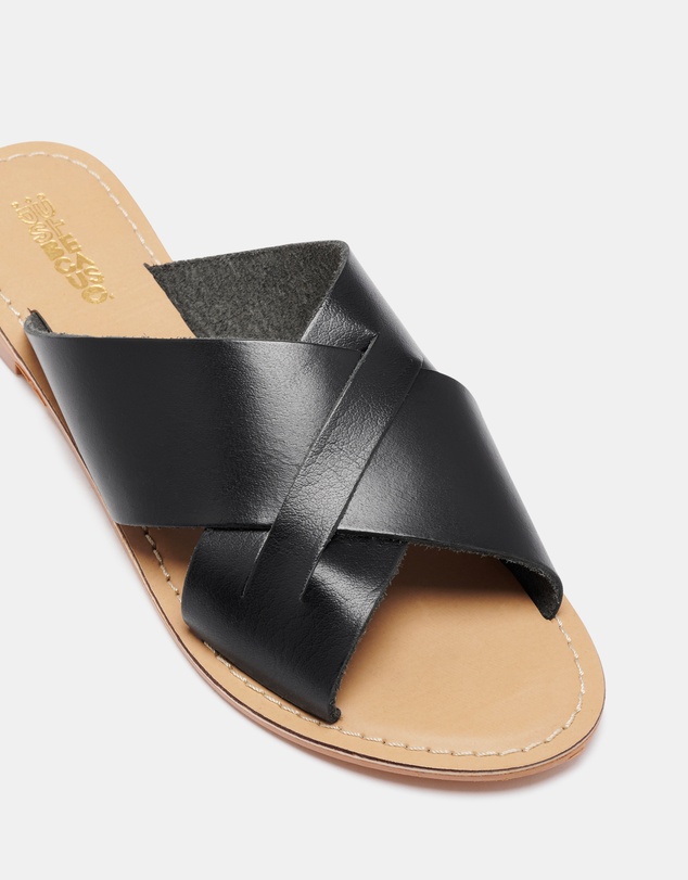Just Because - Vega Leather Flat Sandals