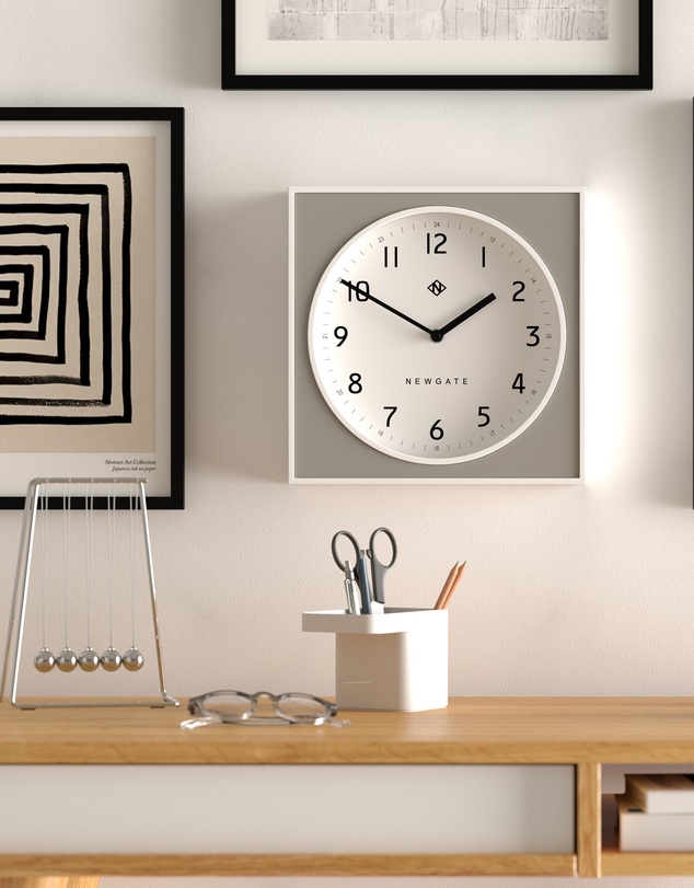 Newgate - Newgate Burger & Chips Wall Clock Posh Grey