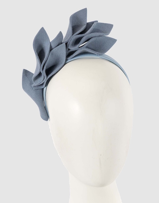 Max Alexander - Felt Blue Winter Racing Fascinator