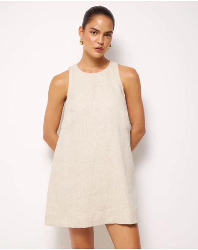 AERE - Lila Linen Shift Mini Dress