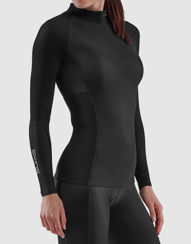 SKINS - SKINS Compression Women's Series-3 Clothing Long Sleeve Top Thermal Black