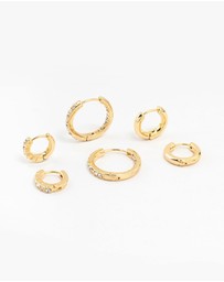 Lovisa - Gold Plated Diamante Huggie Earrings