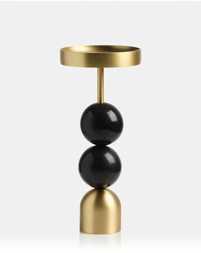XRJ Celebrations - Arc Brass Candlestick Black Medium