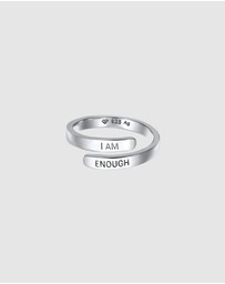 Elli Jewelry - Ring I am Enough Wording 925 Sterling Silver