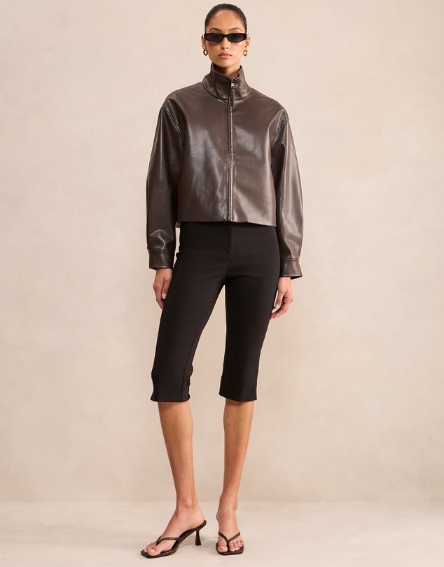 Forever New - Lainey Faux Leather Funnel Neck Jacket